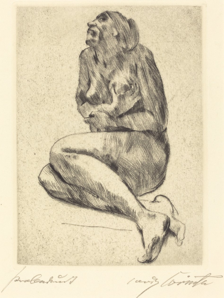 Çömelmiş Kadın Çıplak by Lovis Corinth
