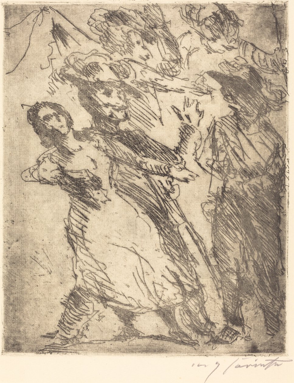 Bir Kadınla Cavaliers by Lovis Corinth
