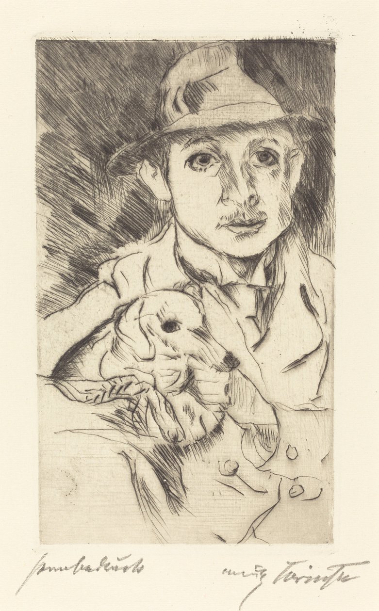 Köpekli çocuk by Lovis Corinth