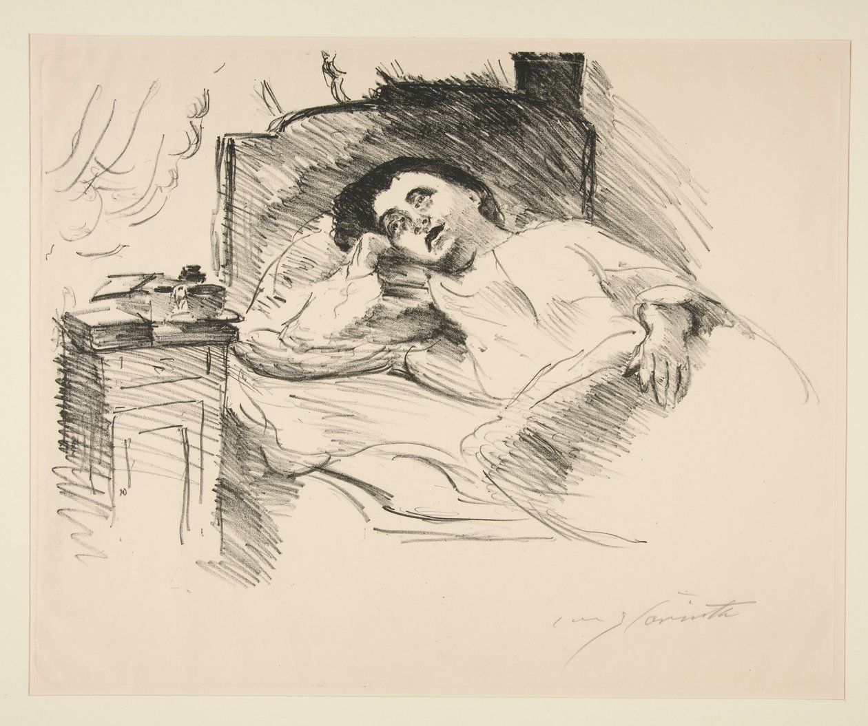 Bayan yatakta dinlenme by Lovis Corinth