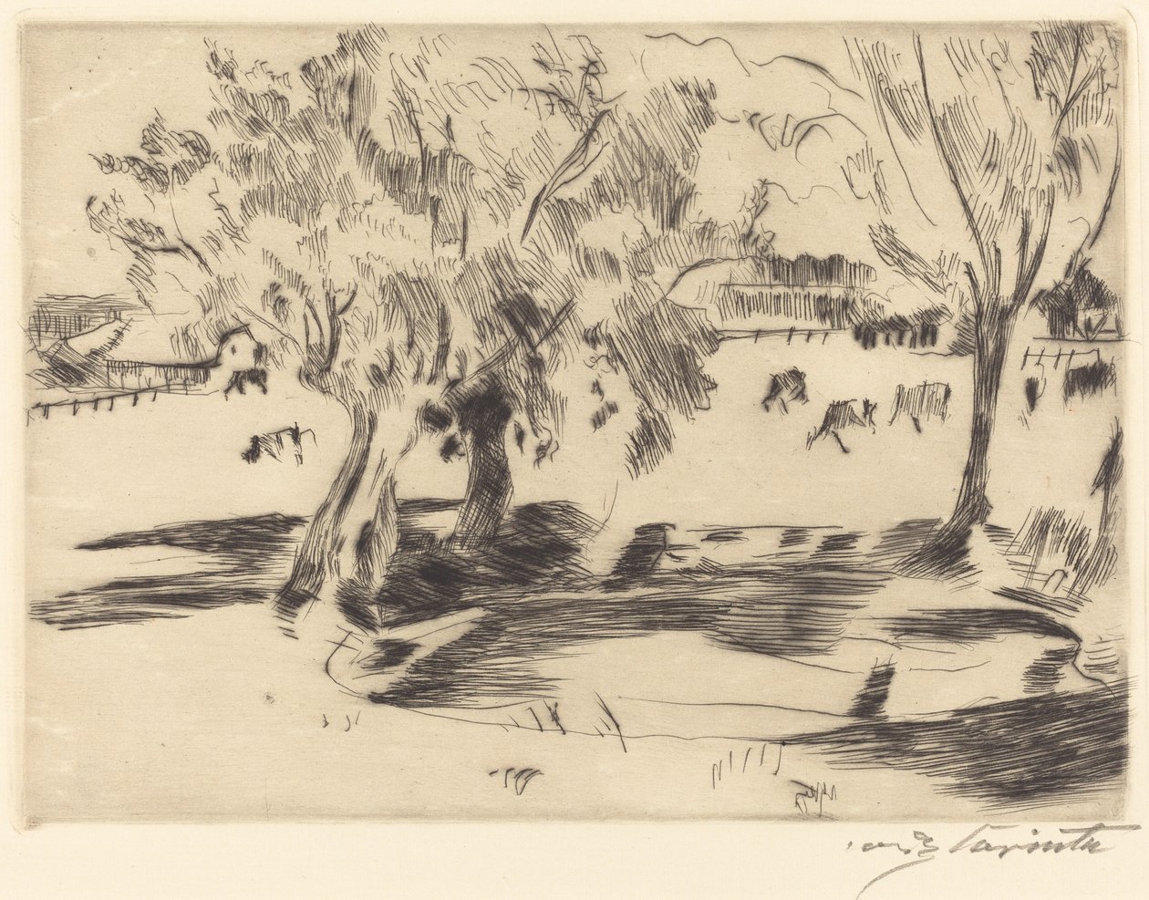 İneklerle Manzara, 1917. by Lovis Corinth