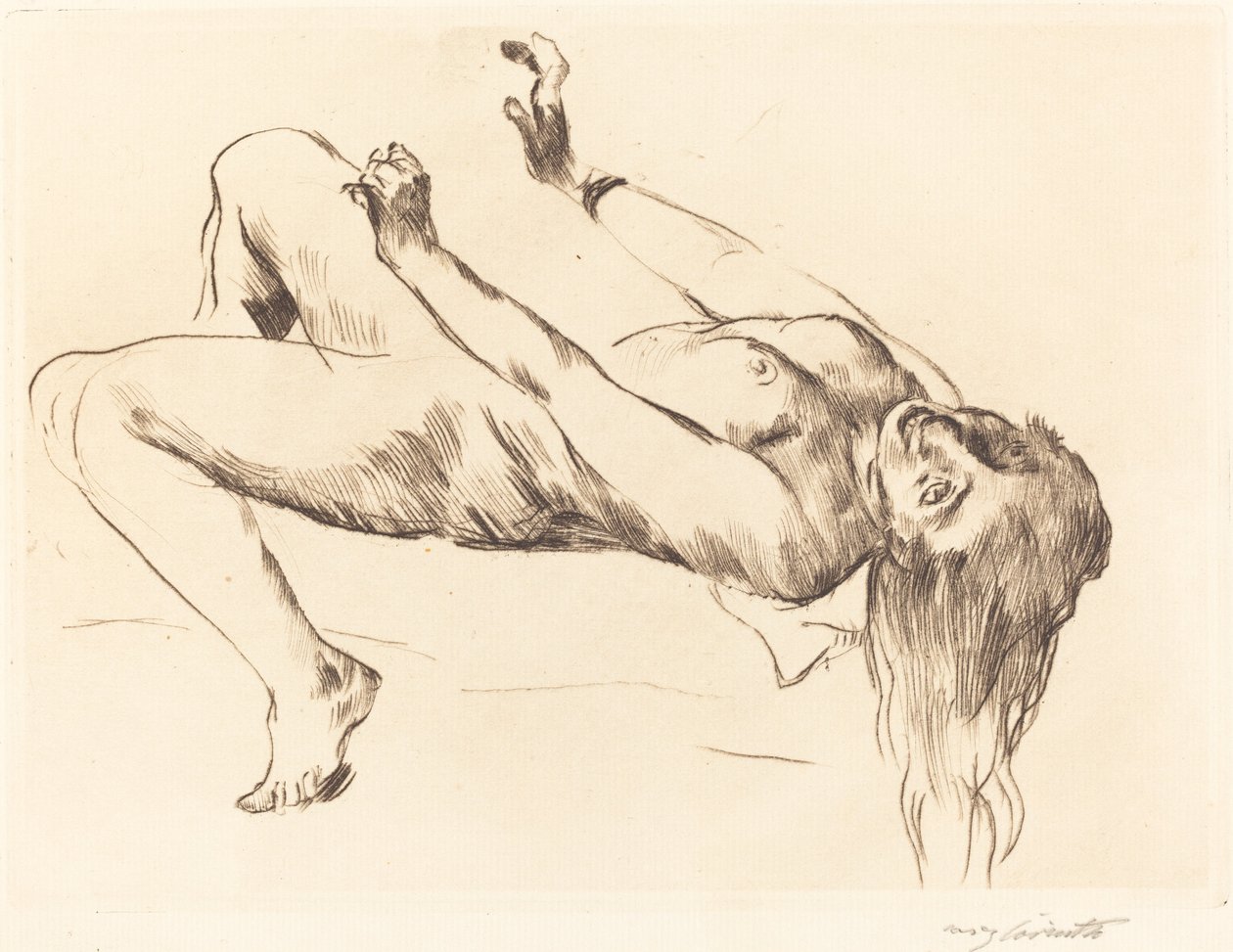 Yatan kadın çıplak Joseph ve Potifar Yatan Kadın Çalışması..., 1915. by Lovis Corinth