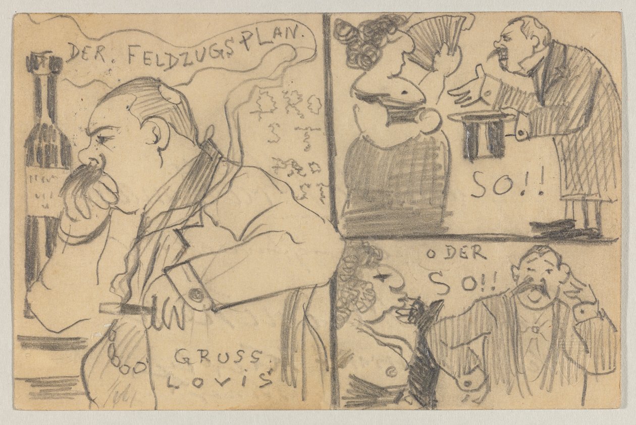 Lovis Corinth'ten Carl Strathmann'a: posta damgası 12 Aralık 1898 olan kartpostal by Lovis Corinth