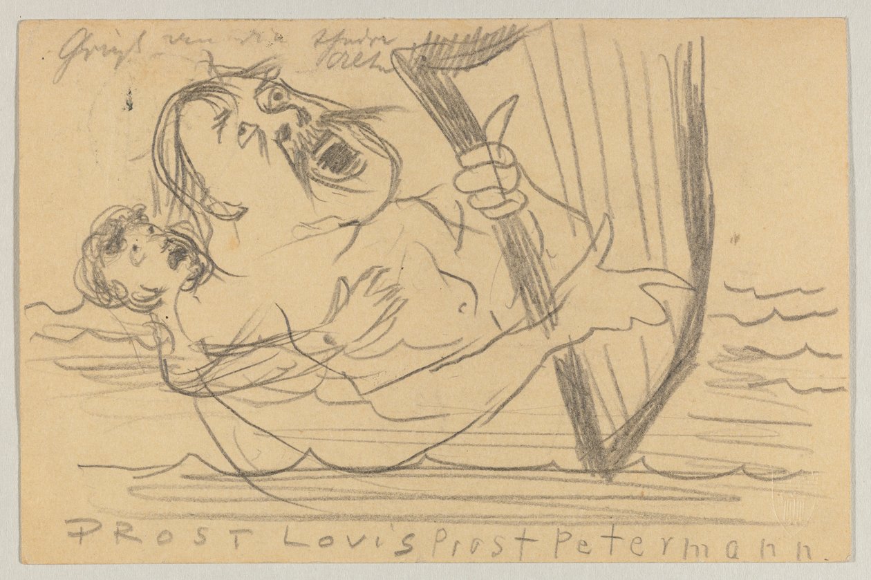 Lovis Corinth'den Carl Strathmann'a: 18 Temmuz 1903 tarihli posta kartı by Lovis Corinth