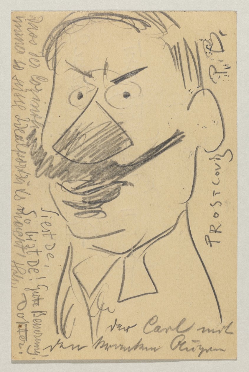 Lovis Corinth'ten Carl Strathmann'a: posta damgası 21 Şubat 1904 olan kartpostal by Lovis Corinth
