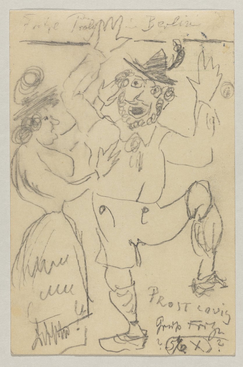 Lovis Corinth'ten Carl Strathmann'a: 25 Şubat 1904'te damgalanmış kartpostal by Lovis Corinth