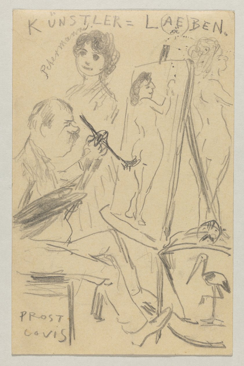 Lovis Corinth'ten Carl Strathmann'a: 25 Haziran 1904'te damgalanmış kartpostal by Lovis Corinth