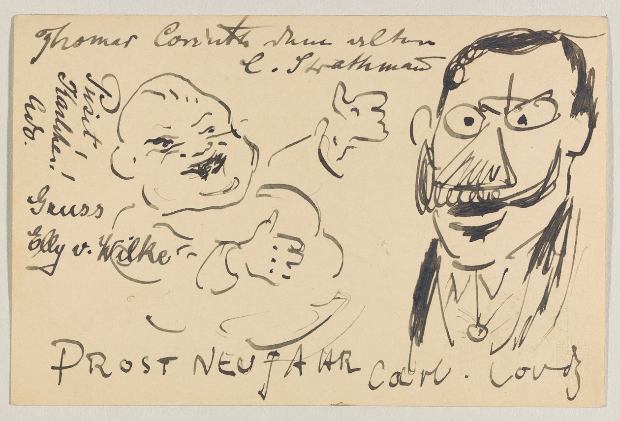 Lovis Corinth'den Carl Strathmann'a: 27 Aralık 1904'te postalanmış kartpostal by Lovis Corinth