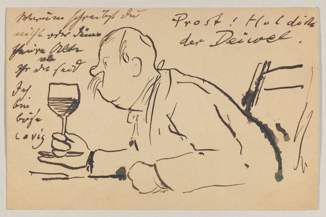 Lovis Corinth'den Carl Strathmann'a: 2 Eylül 1902'de damgalanmış kartpostal by Lovis Corinth