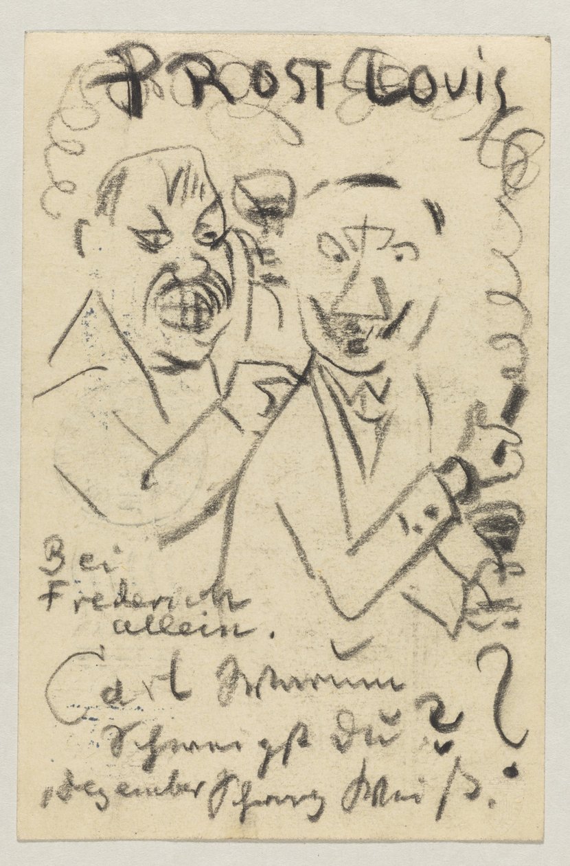 Lovis Corinth'ten Carl Strathmann'a: 30 Ekim 1907 tarihli posta kartı by Lovis Corinth