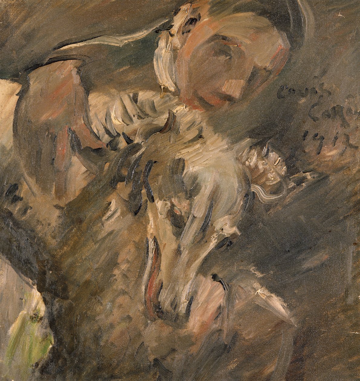 Max Mainer, bir Sibirya Tazı ile, 1917 by Lovis Corinth