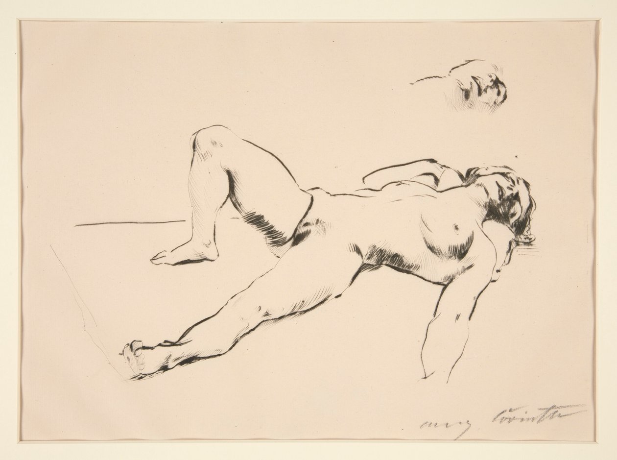 uzanmış çıplak by Lovis Corinth