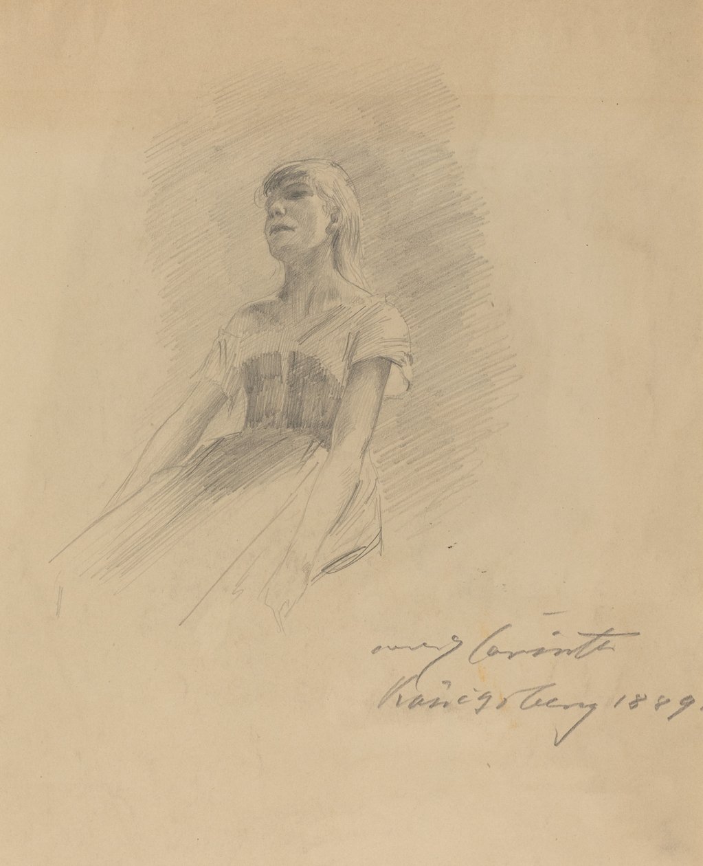 Oturan Genç Kadın [rekto], 1889. by Lovis Corinth