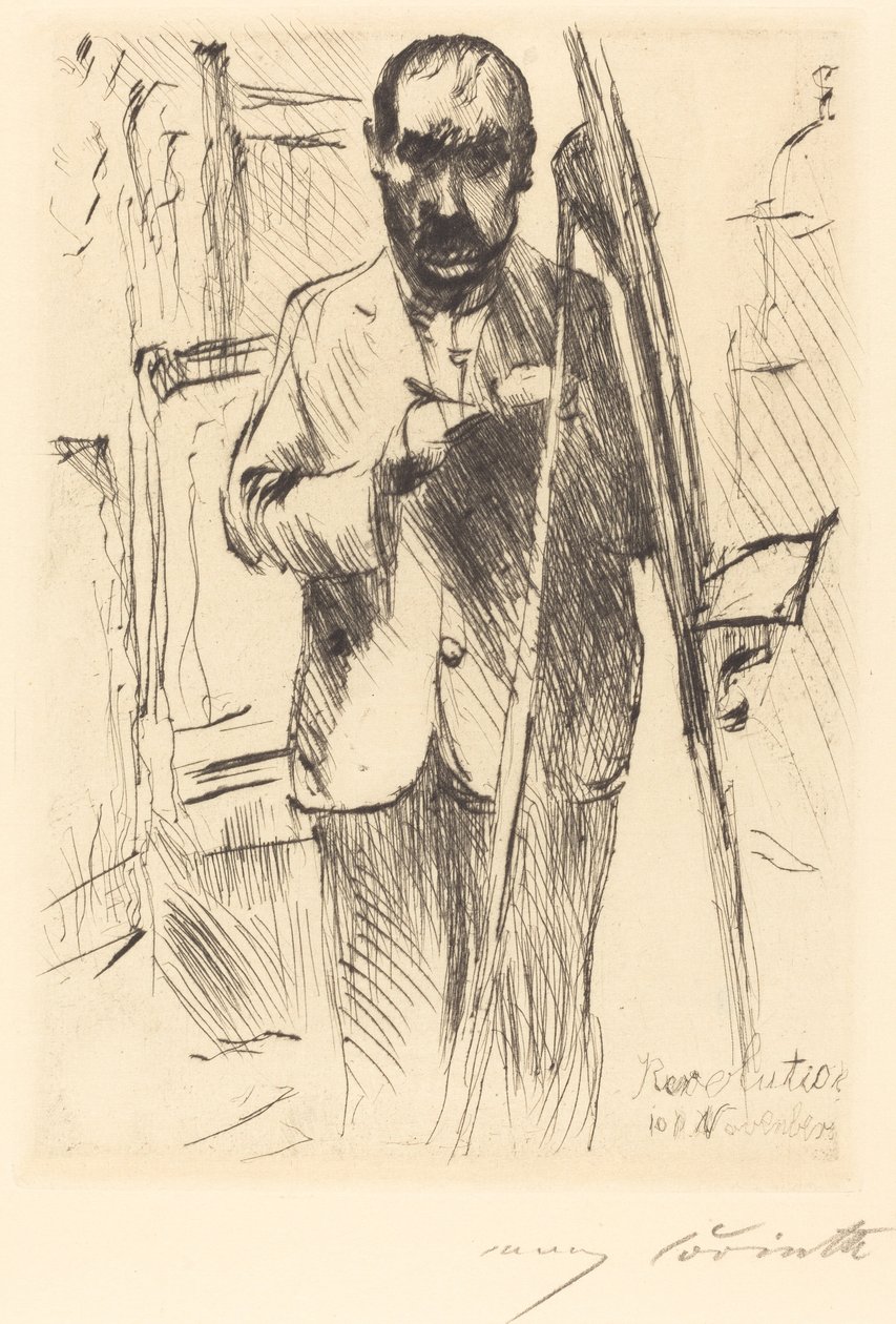 Şövale ile Otoportre by Lovis Corinth