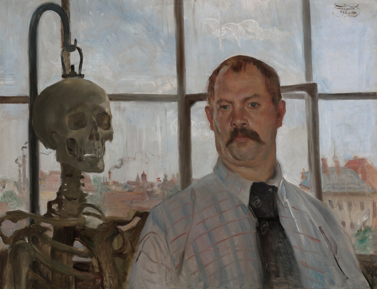 İskeletli Otoportre by Lovis Corinth