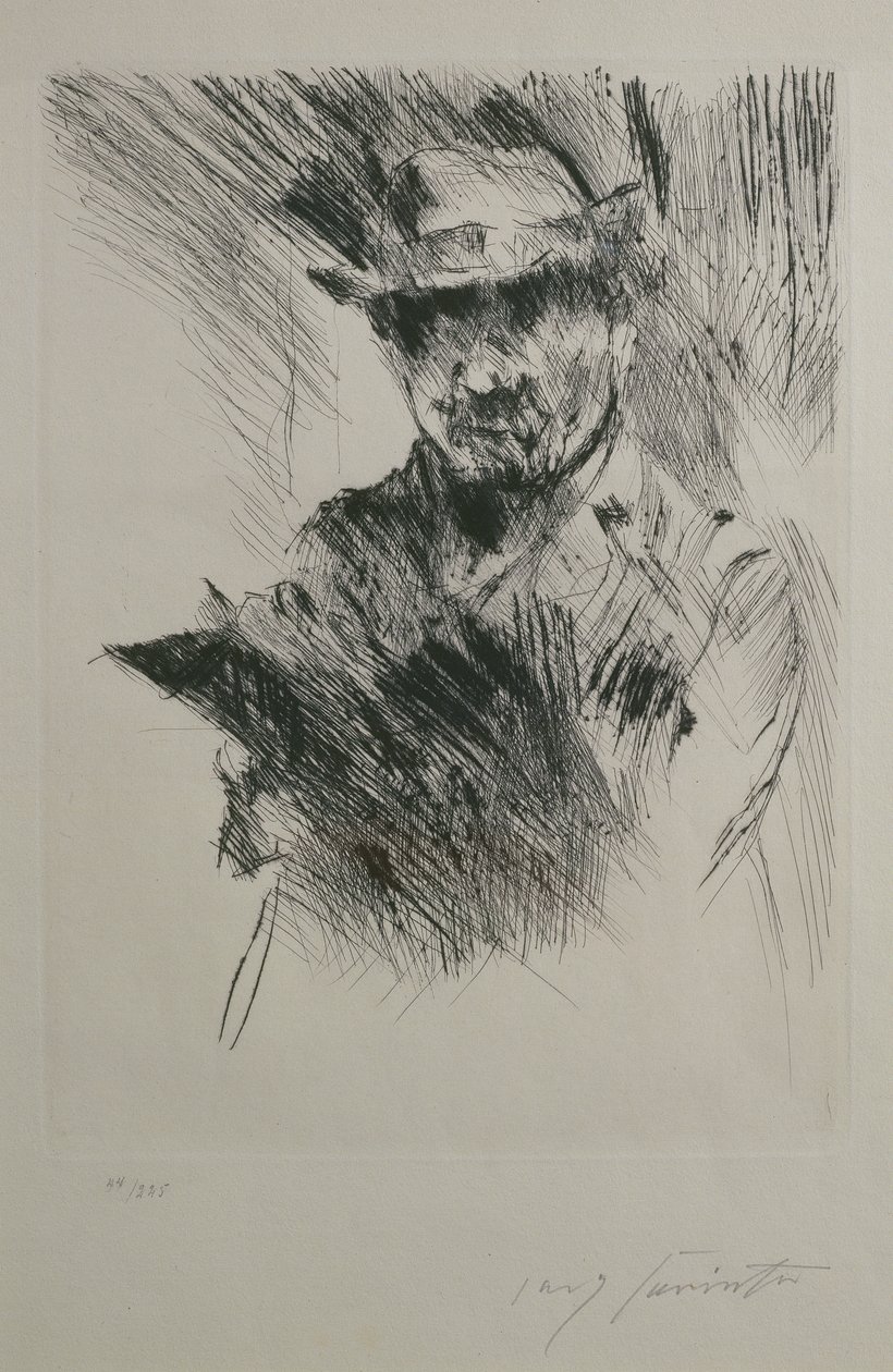 Otoportre, c.1920-21 (kuru nokta) by Lovis Corinth