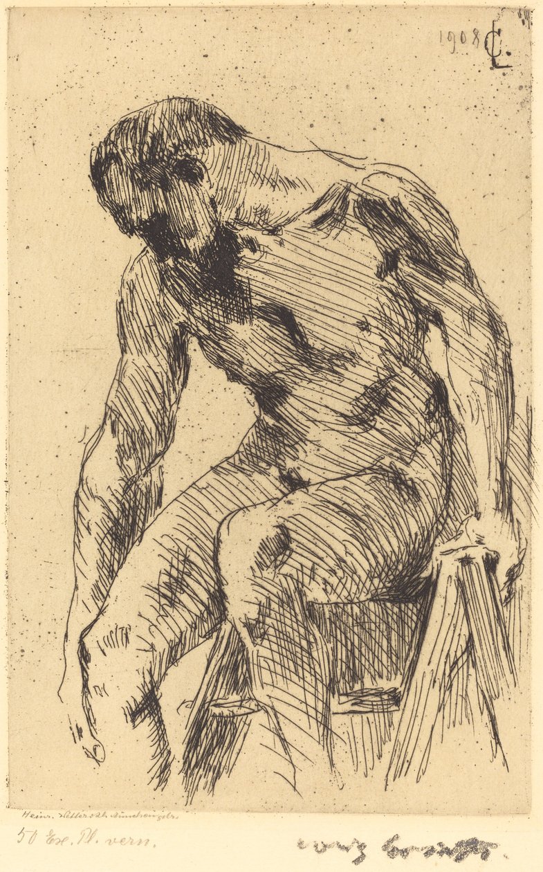 Oturan Erkek Çıplak by Lovis Corinth