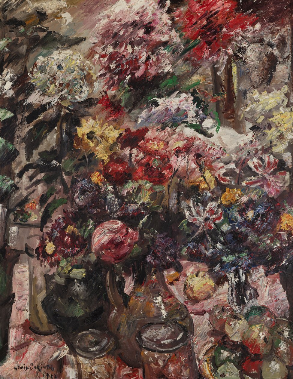 Kasımpatı ve Amaryllis ile Natürmort by Lovis Corinth