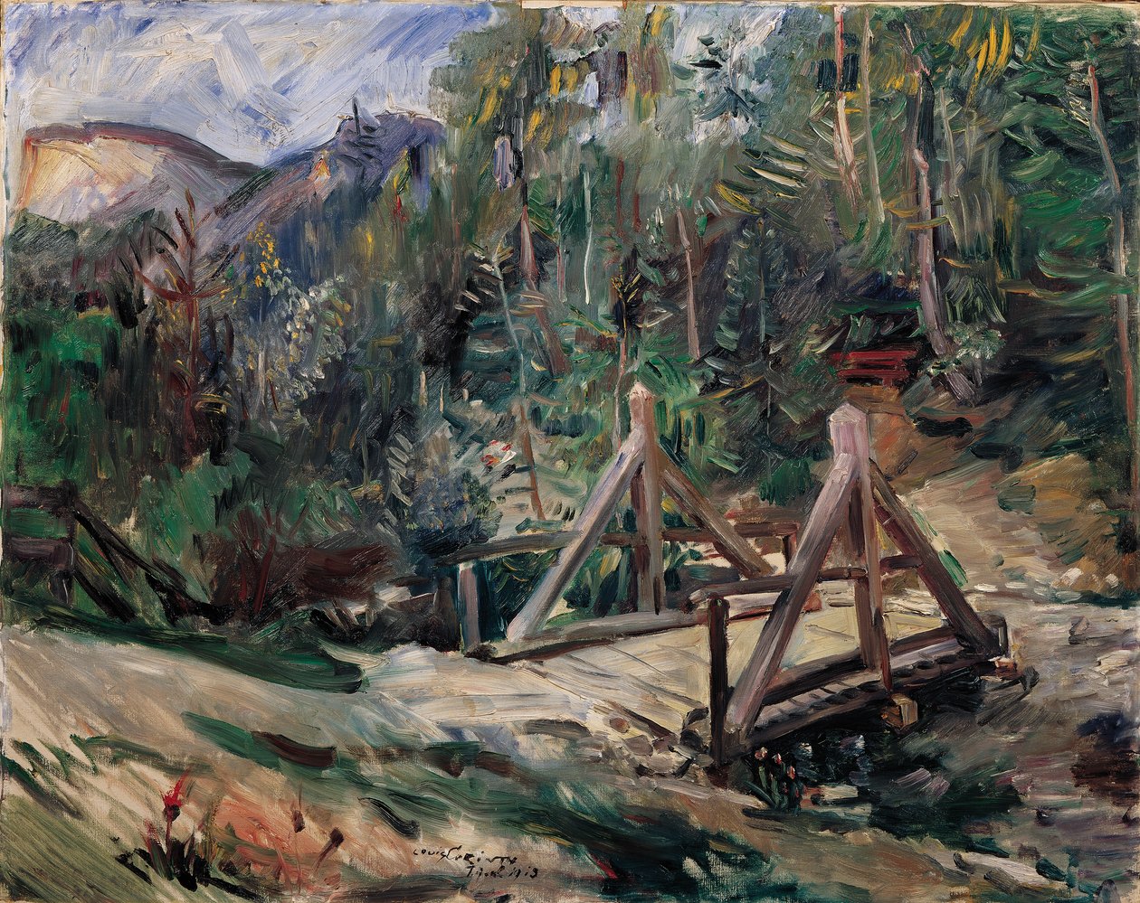 Bir köprü ile Tirol manzara by Lovis Corinth
