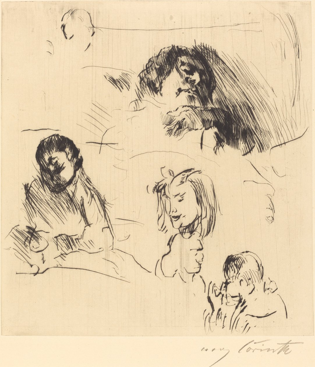 Çeşitli portre çizimleri by Lovis Corinth
