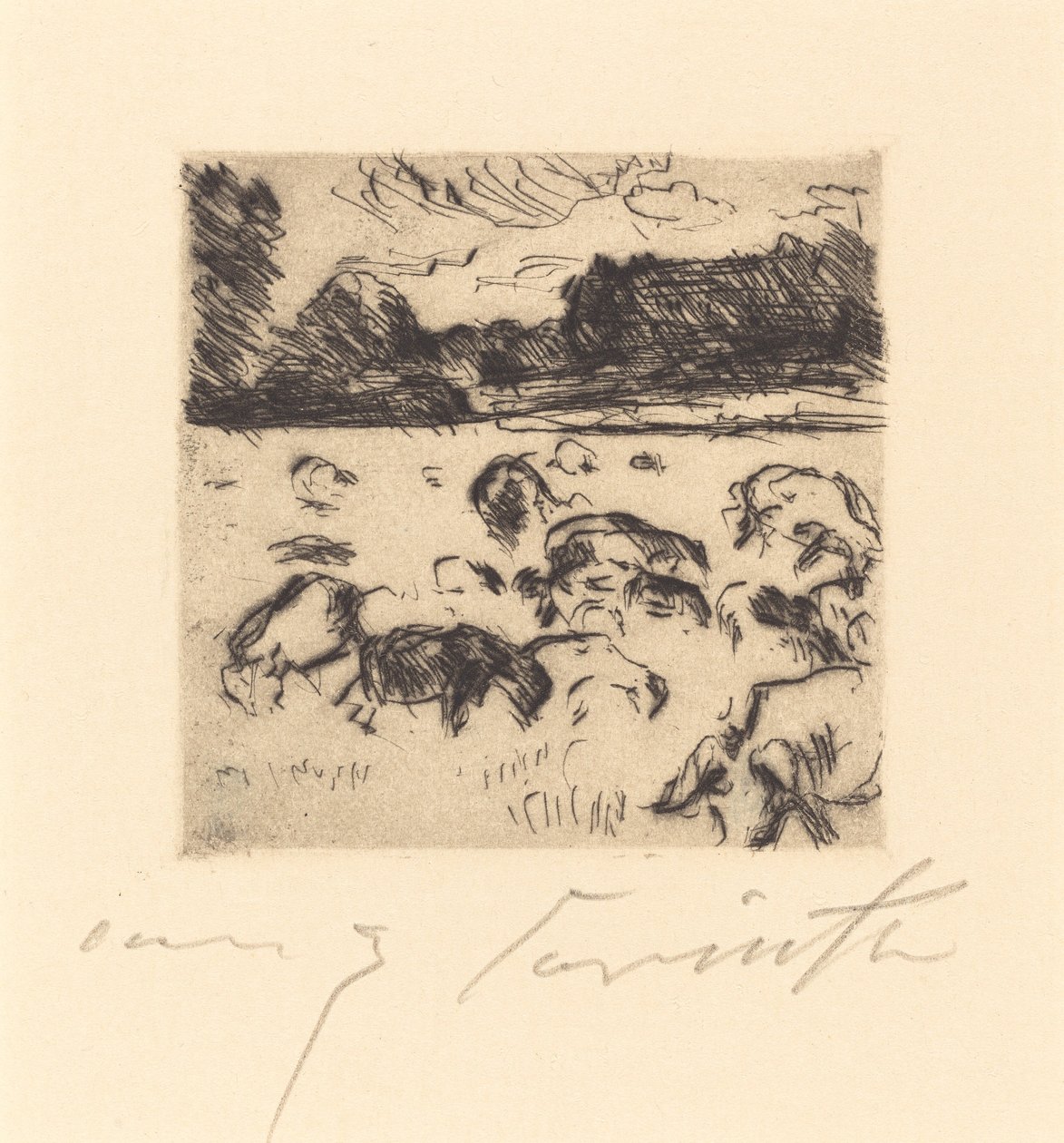 Weidende Schafe (Otlayan Koyun) by Lovis Corinth