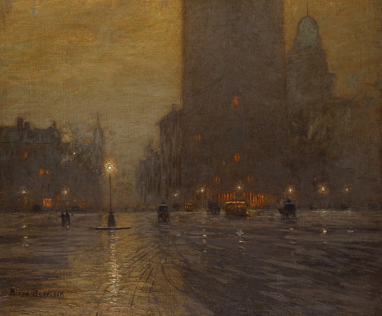 Madison Meydanı, Yağmurlu Gece by Lowell Birge Harrison