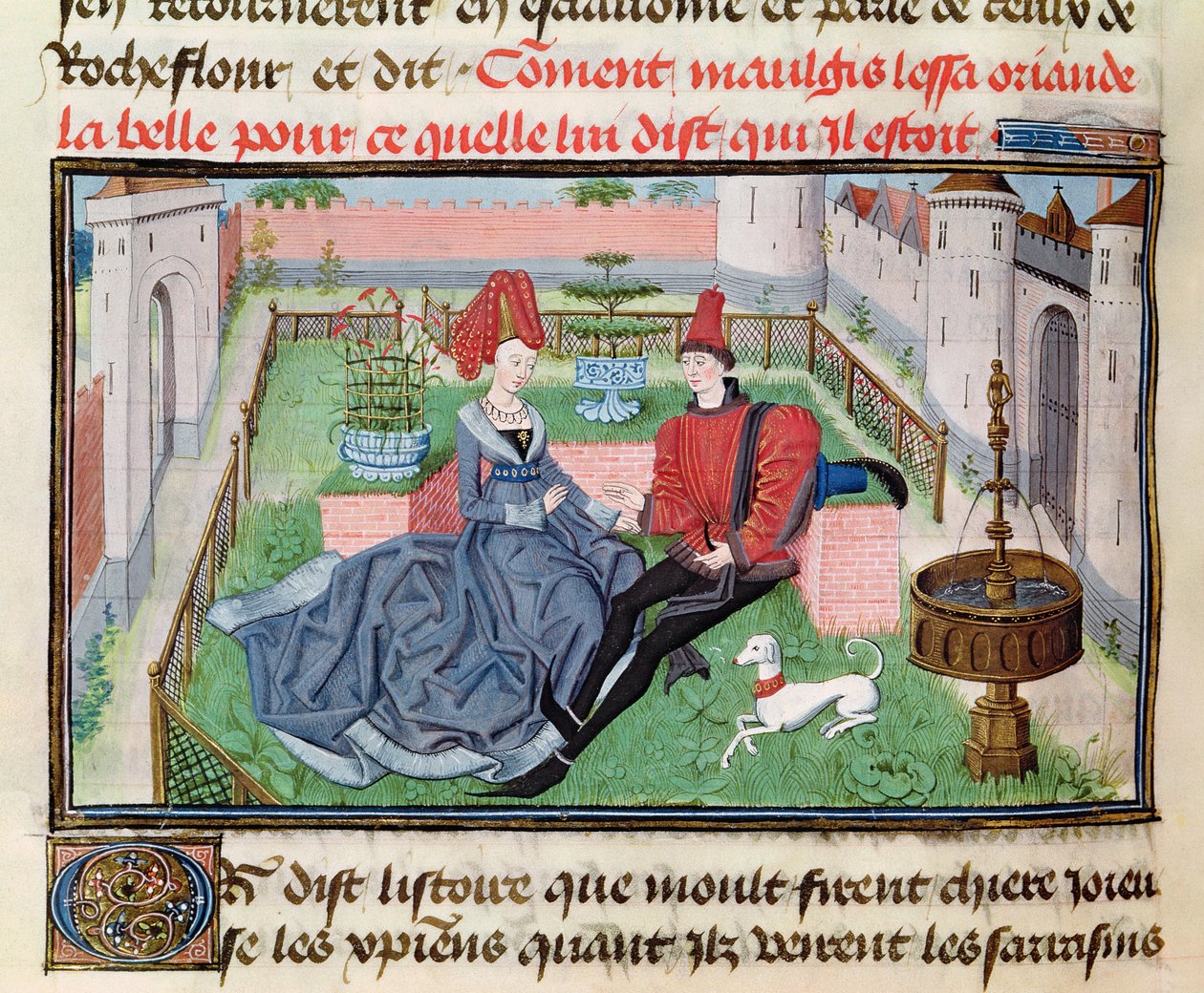 Ms 5072 f.71v The Garden of Love, Reaud de Montauban döngüsünden by Loyset Liedet