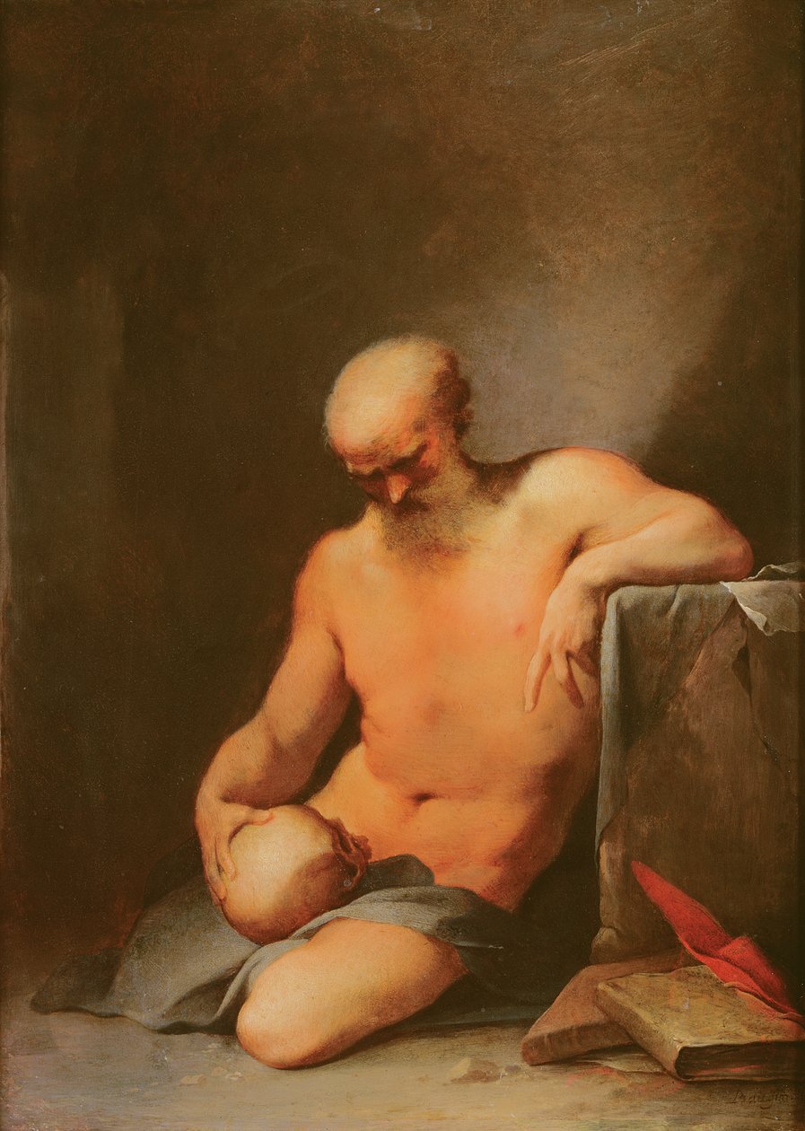 Aziz Jerome (bakır üzerine yağ) by Lubin Baugin
