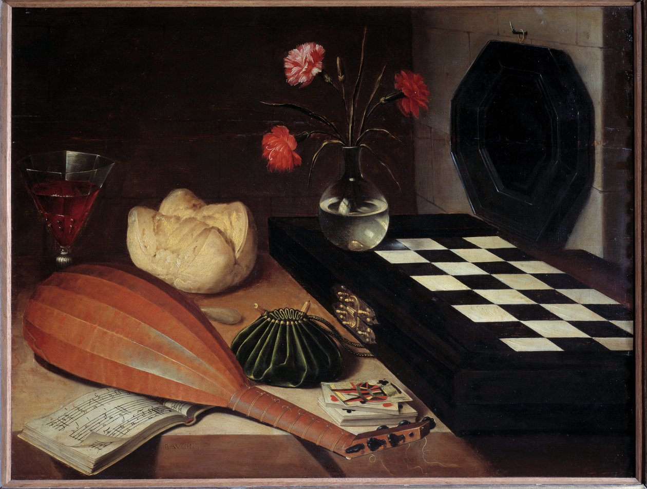 Satrançta Natürmort Resim Lubin Baugin (1612/1613-1663) 17. Yüzyıl Güneşi. 0,55x0,73 m by Lubin Baugin