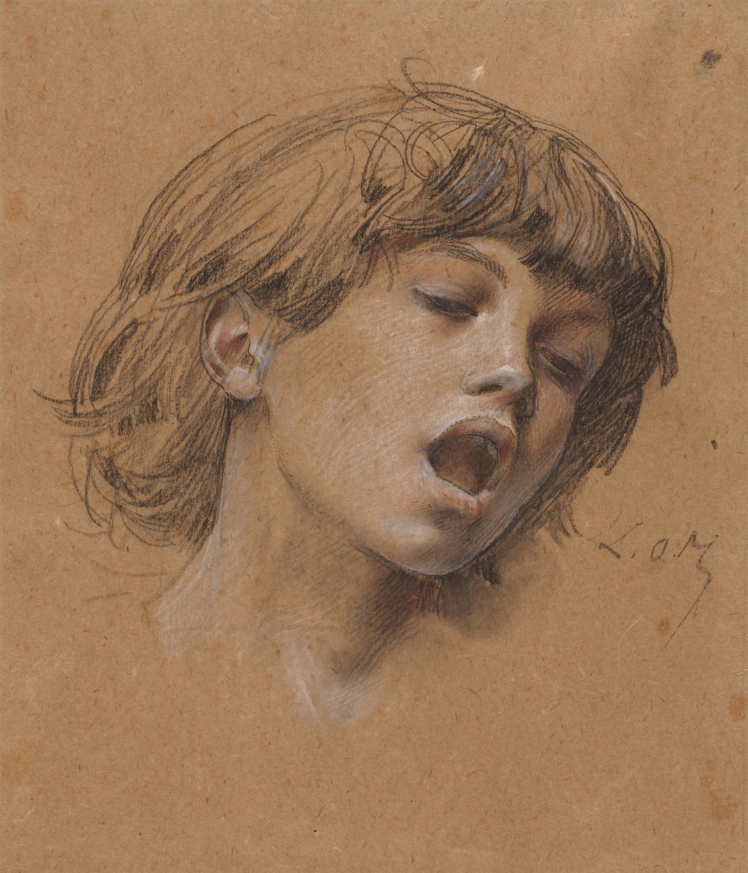 Müzik için Şarkı Söyleyen Bir Çocuk Çalışması Başkanı, c. 1898. by Luc Olivier Merson