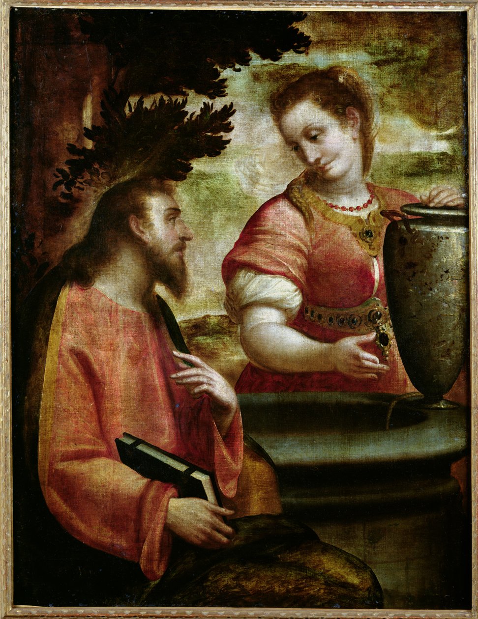 İsa ve Samiriyeli Kadın, c.1575-80 by Luca Cambiaso