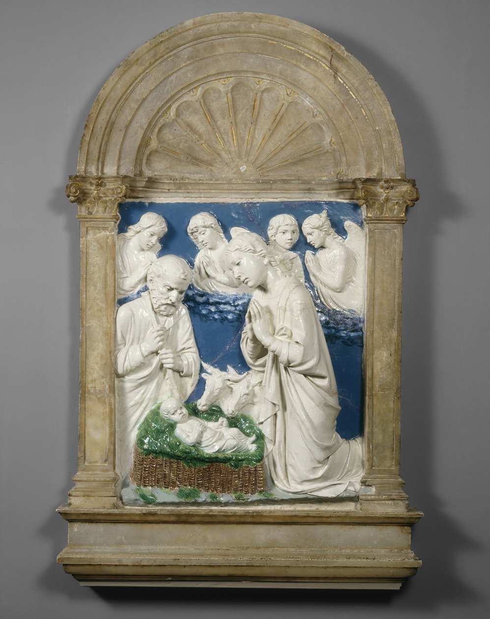 The Nativity, c.1460 (glazed terracotta) by Luca Della Robbia