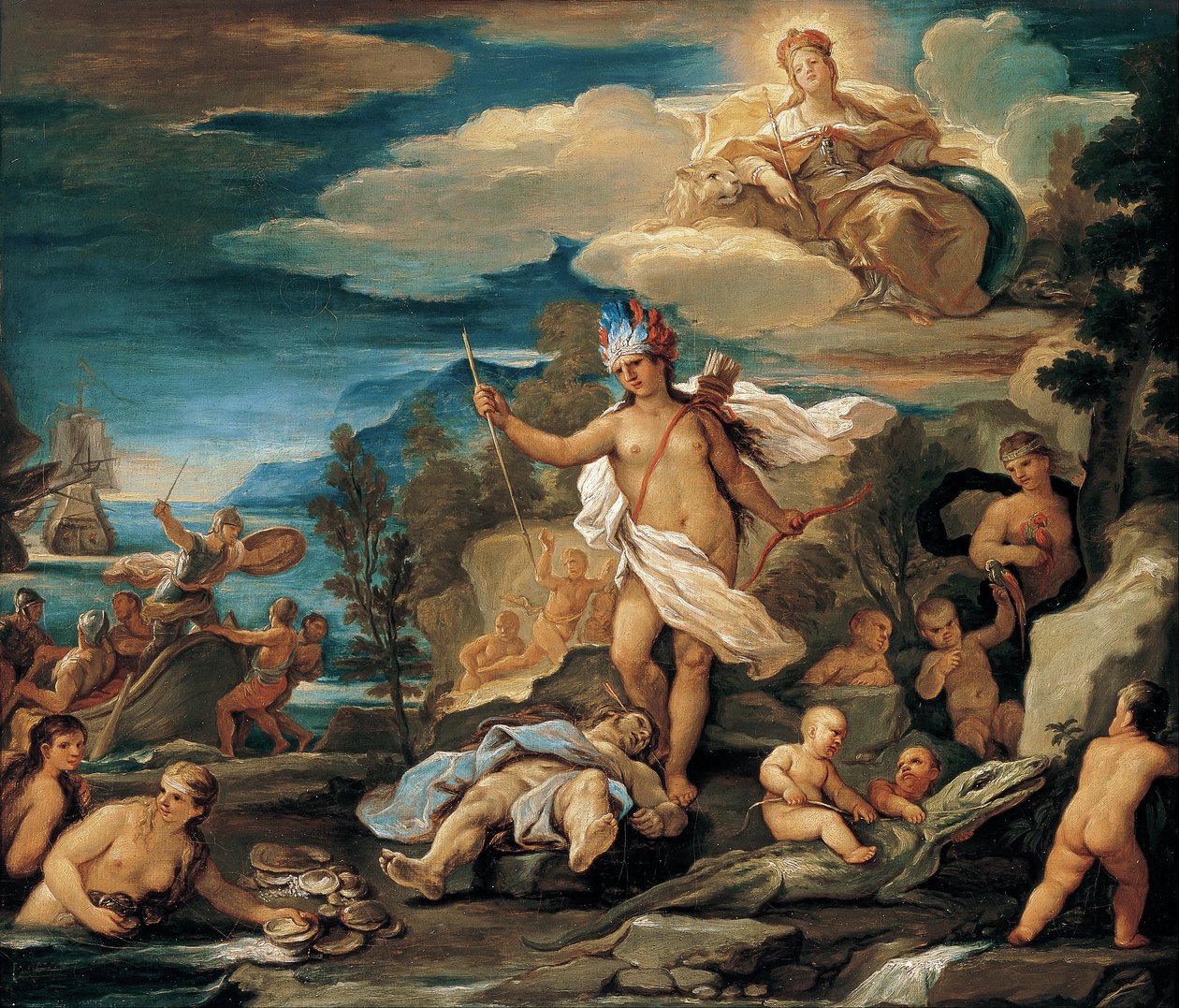 Dünyanın Dört Parçası Serisi. Amerika by Luca Giordano