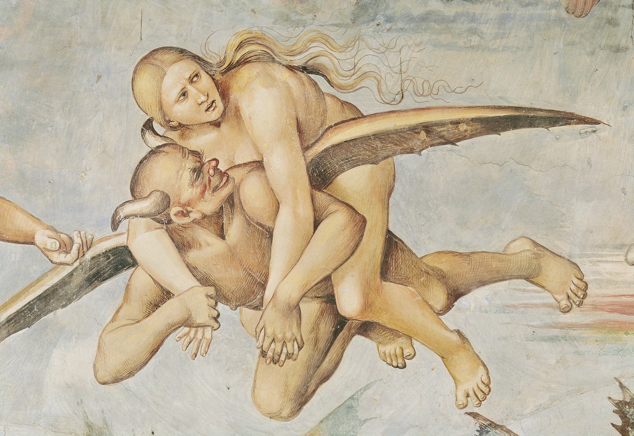 Kıyametten Bir Şeytana Binen Lanetlerden Biri (detay) by Luca Signorelli