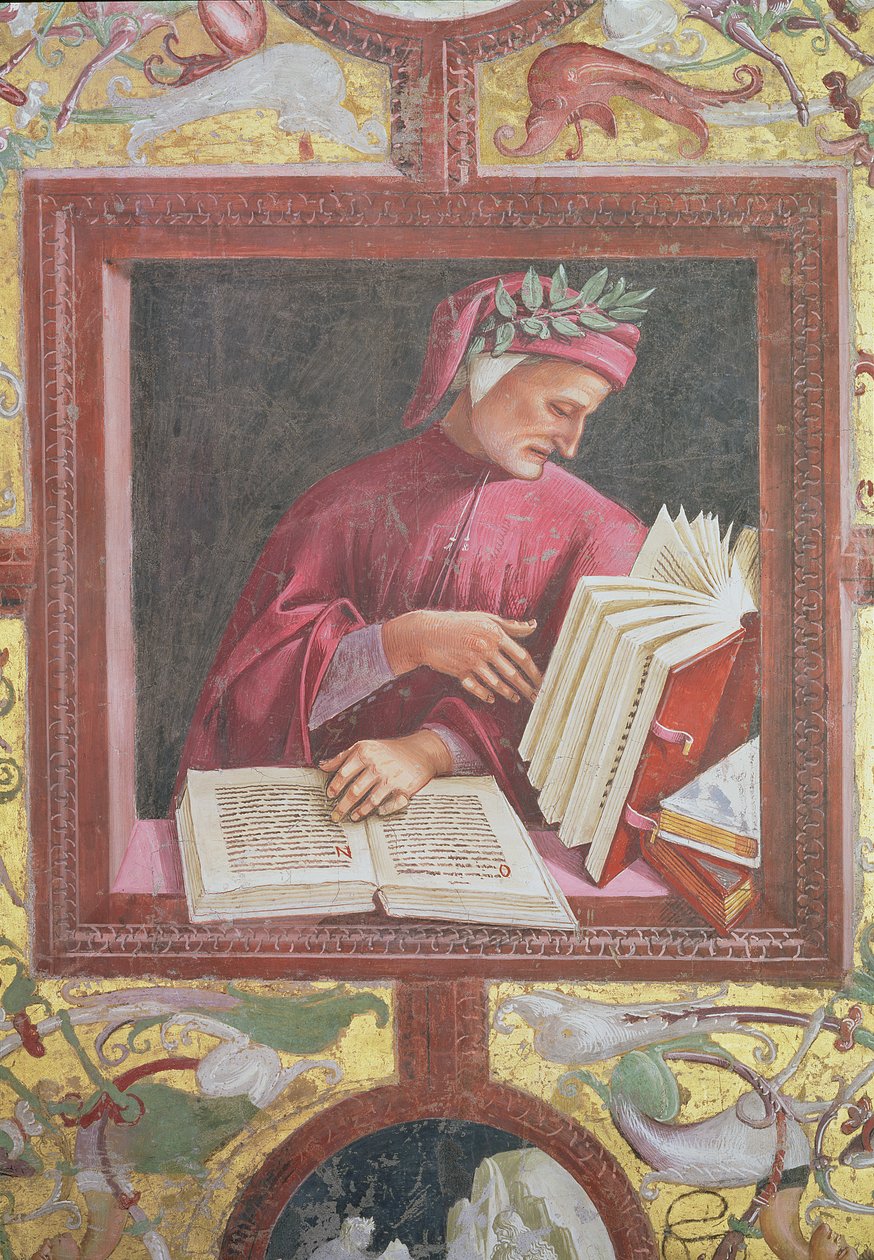 Şair Dante (1265-1321) San Brixio şapelindeki Son Yargı döngüsünden detay, 1499-1504 by Luca Signorelli