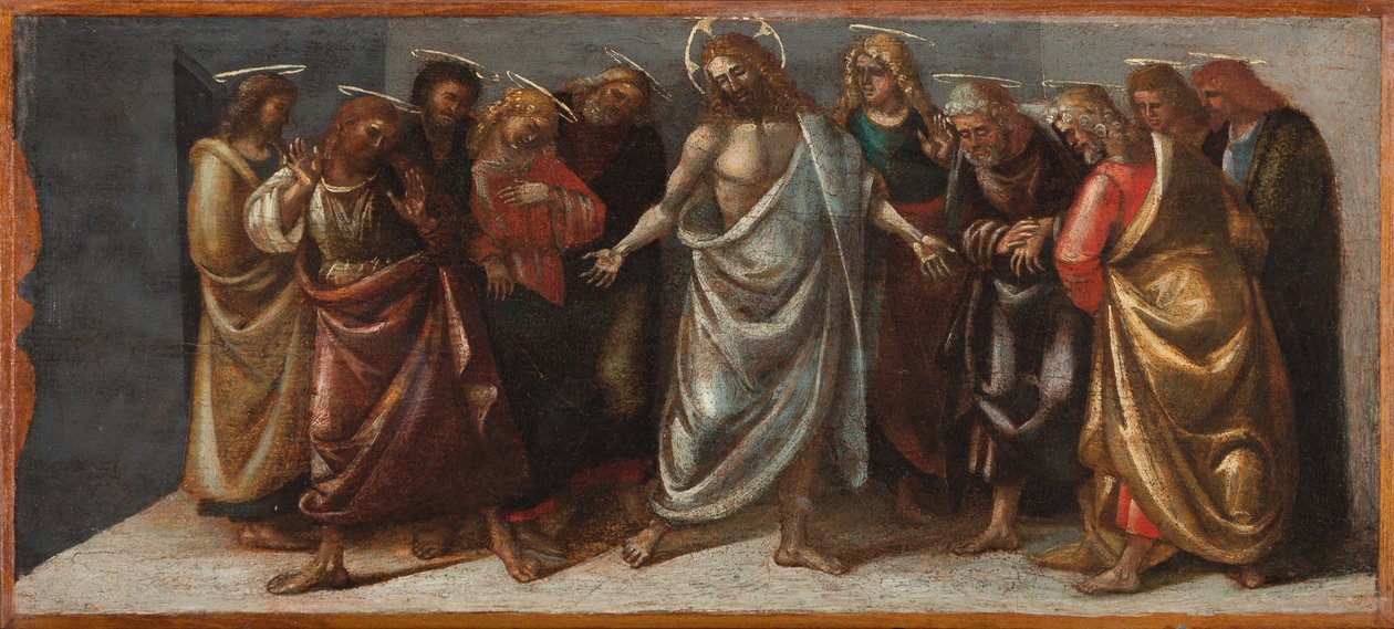 Havarilerine Görünen Diriltilmiş İsa, c.1514 (ahşap panel üzerinde tempera ve yağ) by Luca Signorelli