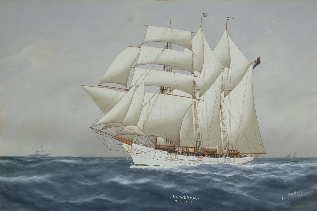 The Sunbeam under Full Sail (kağıt üzerine guaj boya) (bkz. 197336) by Luca Papaluca