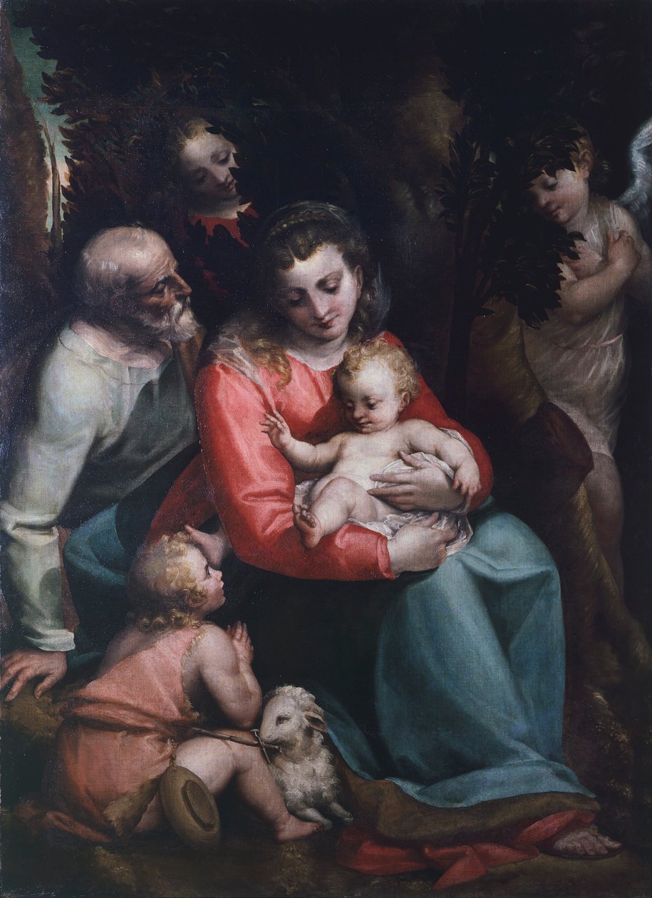 Çocuk ve Azizlerle Madonna, Luca Cambiaso (1527-1585) by Luca Cambiaso