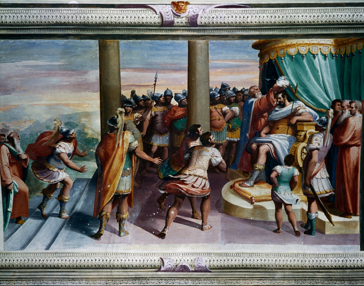 Sabine Tecavüz (16. yüzyıl), Luca Cambiaso (1527-1585), fresk, Villa Imperiale, Cenova, Liguria, İtalya Detay by Luca Cambiaso