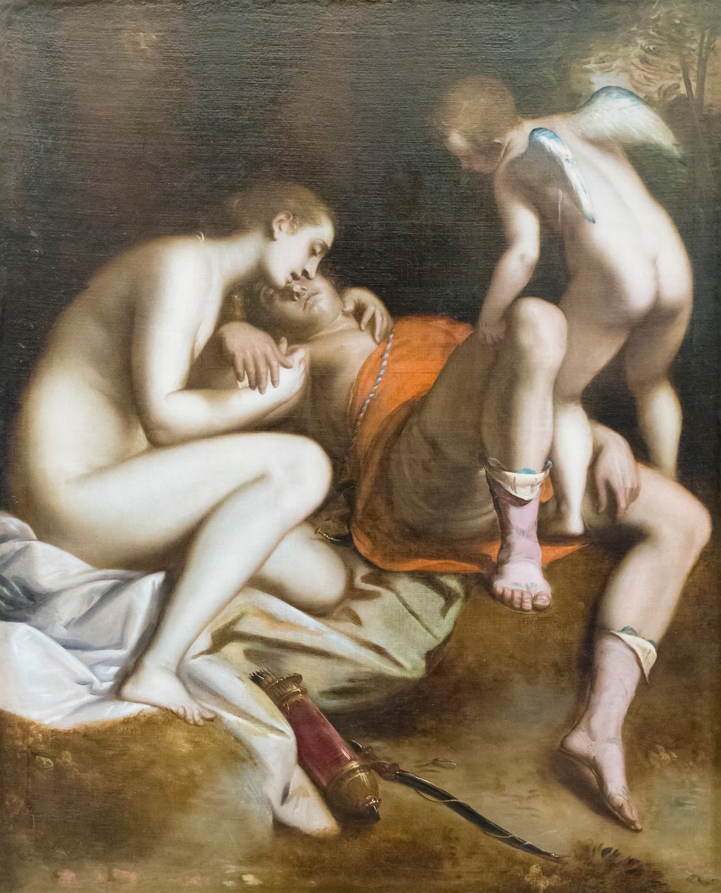 Venüs, Adonis'in ölümünün yasını tutuyor by Luca Cambiaso