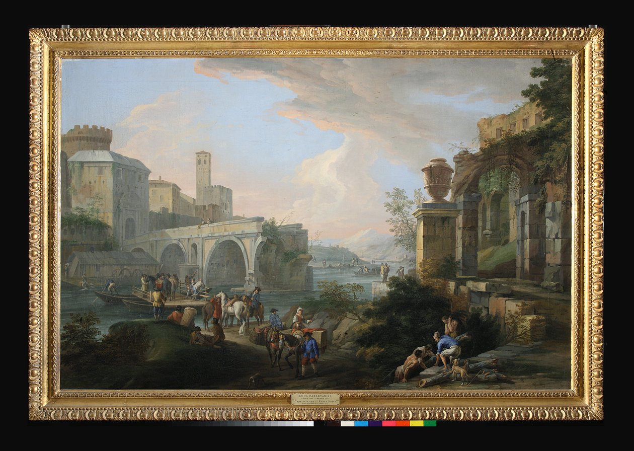 Ponte Rotto ile Capriccio, c.1714 (tuval üzerine yağlı boya) by Luca Carlevaris