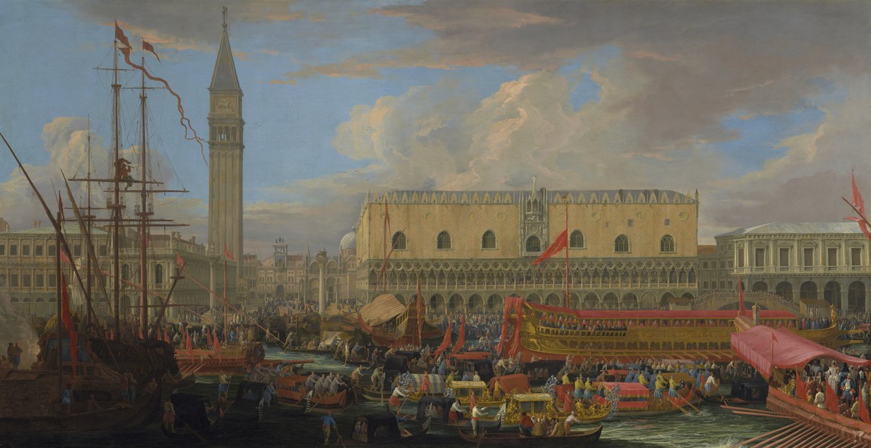 San Marco Havzasından Kalkış Bucintoro, 1710 by Luca Carlevaris