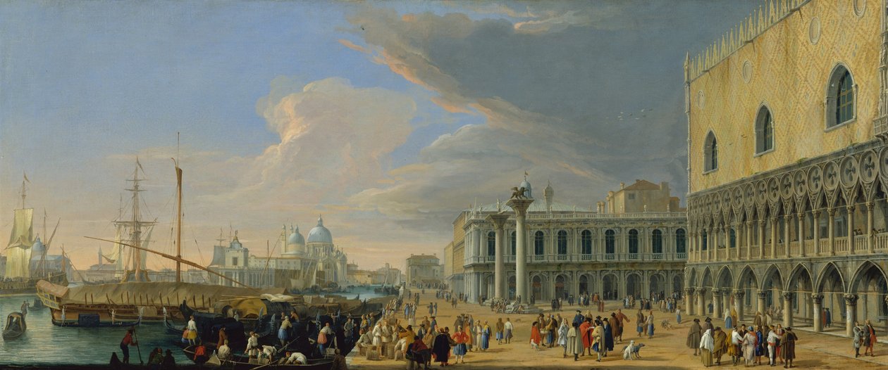 Molo, Venedik, Batıya Bakış, c.1709 by Luca Carlevaris