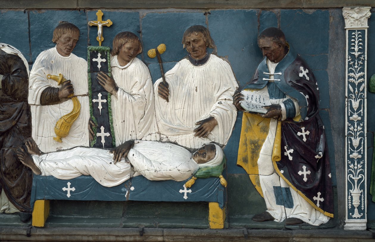 Ölüleri gömmek, detay, 1526-28 by Luca Della Robbia