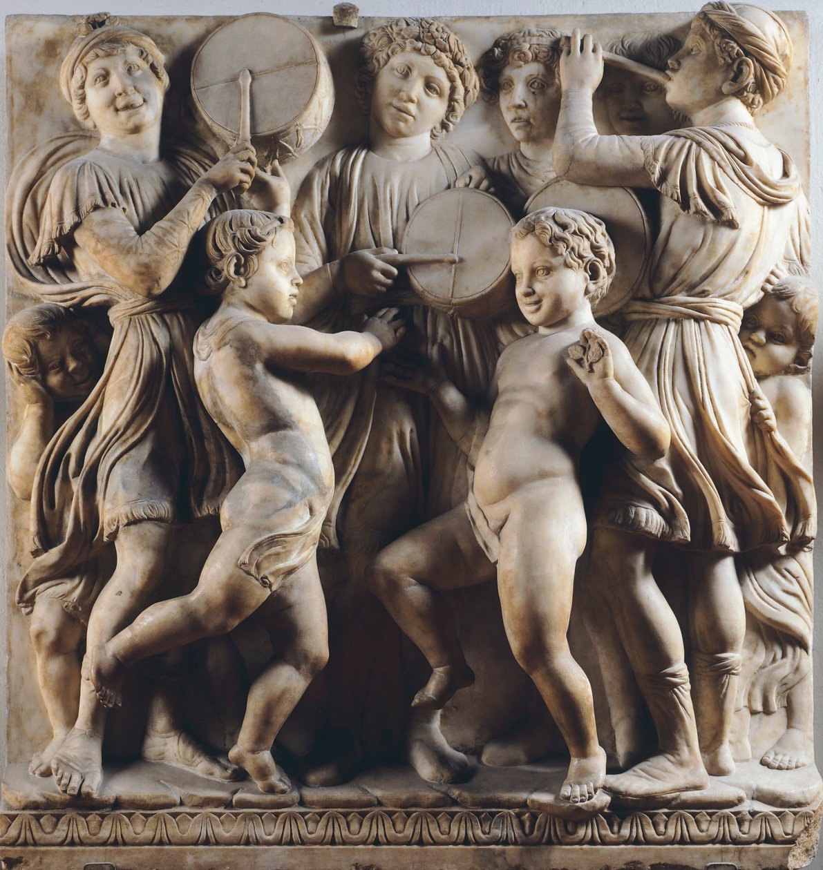 Dans eden, şarkı söyleyen ve oynayan çocuklar ve melekler, detay Cantoria (koro galerisi) by Luca Della Robbia