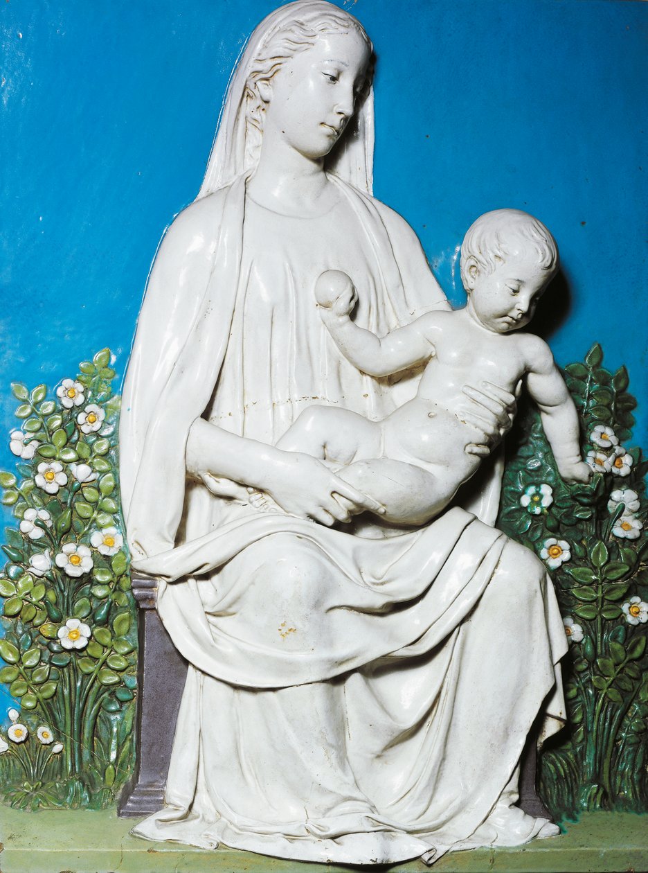 Gül Bahçesi Madonna, c.1450-55 (pişmiş toprak) by Luca Della Robbia