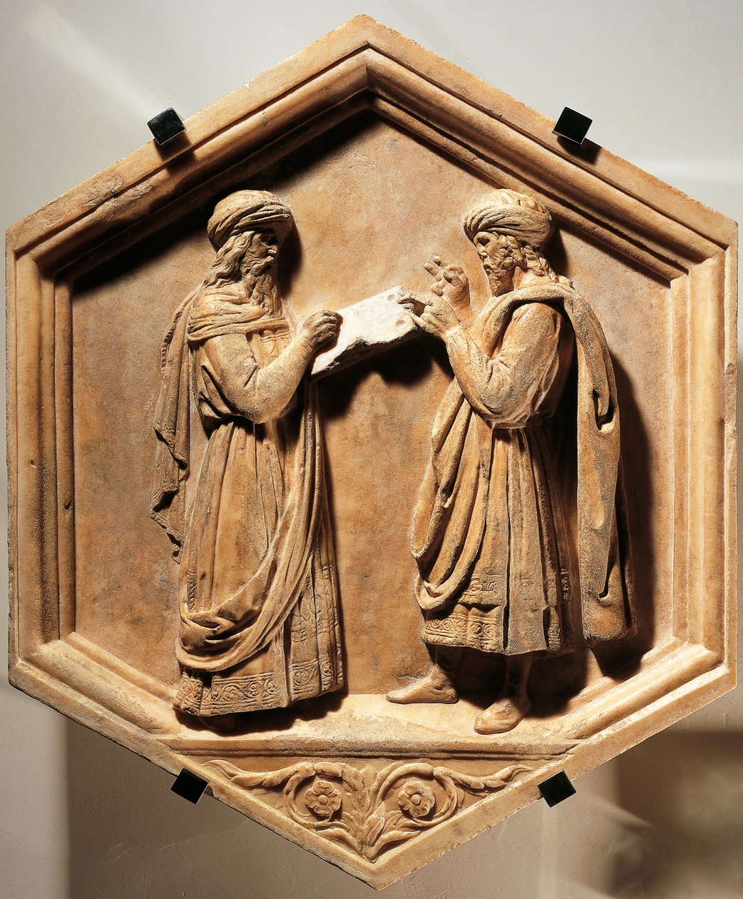 Pisagor ve Öklid by Luca Della Robbia