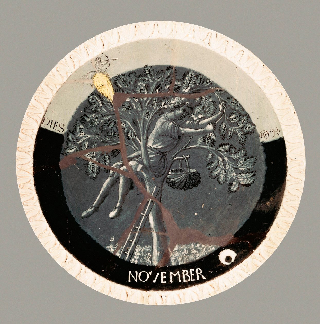 Kasım ayı, pişmiş toprak, Luca della Robbia, yaklaşık 1450-56 by Luca Della Robbia