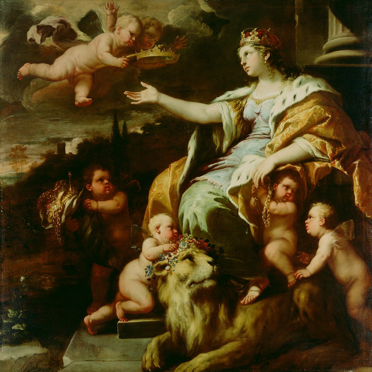 Yücelik Alegorisi, 1670 dolayları (tuval üzerine yağlı boya) by Luca Giordano