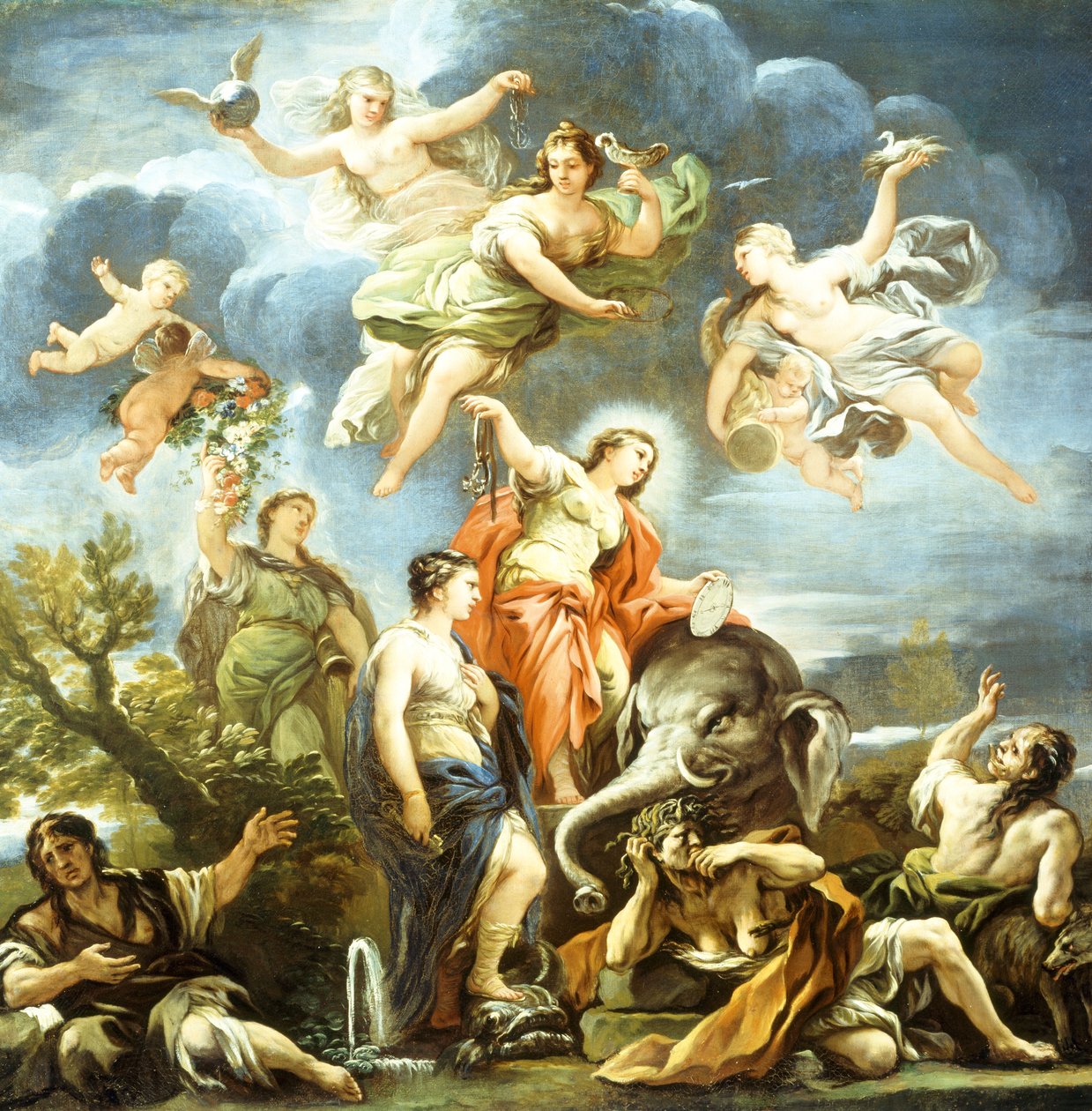 Temperance Alegori, Luca Giordano, tuval üzerine yağlı boya by Luca Giordano